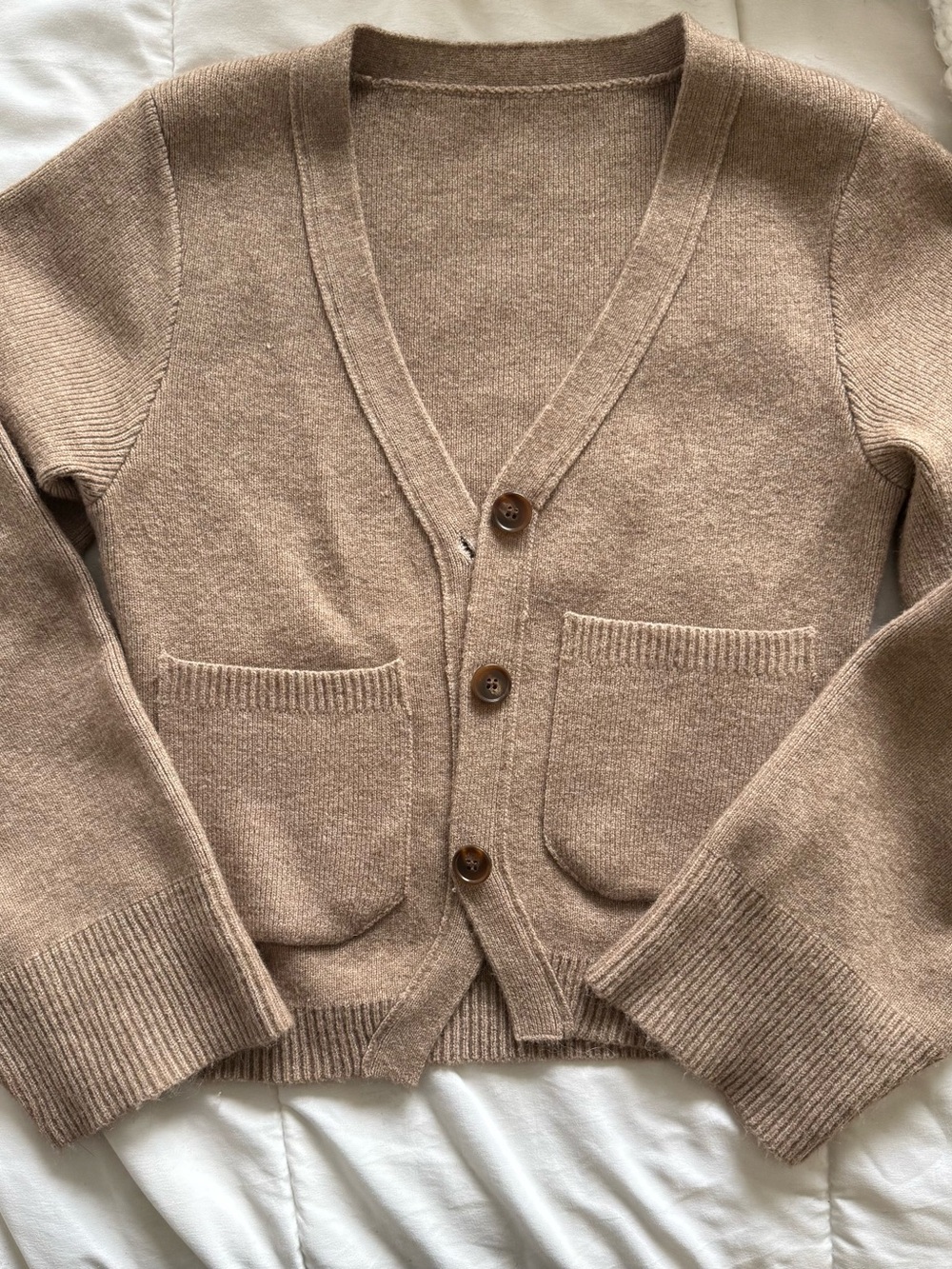 Woman’s Tan Button Sweater